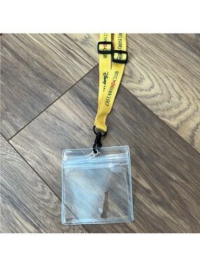 Disney Yellow Castaway Club Disney Cruise Line Lanyard with Clear Badge Holder